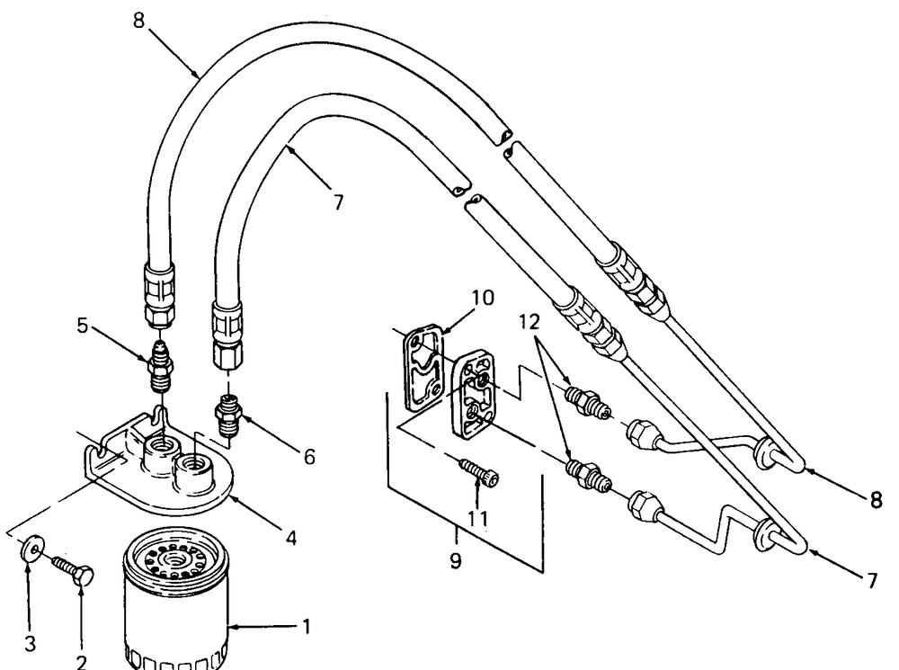 Oil Filter Diagram and Parts List for 1860 800000-821059-140661100-141661100 Cub Cadet Lawn Tractor